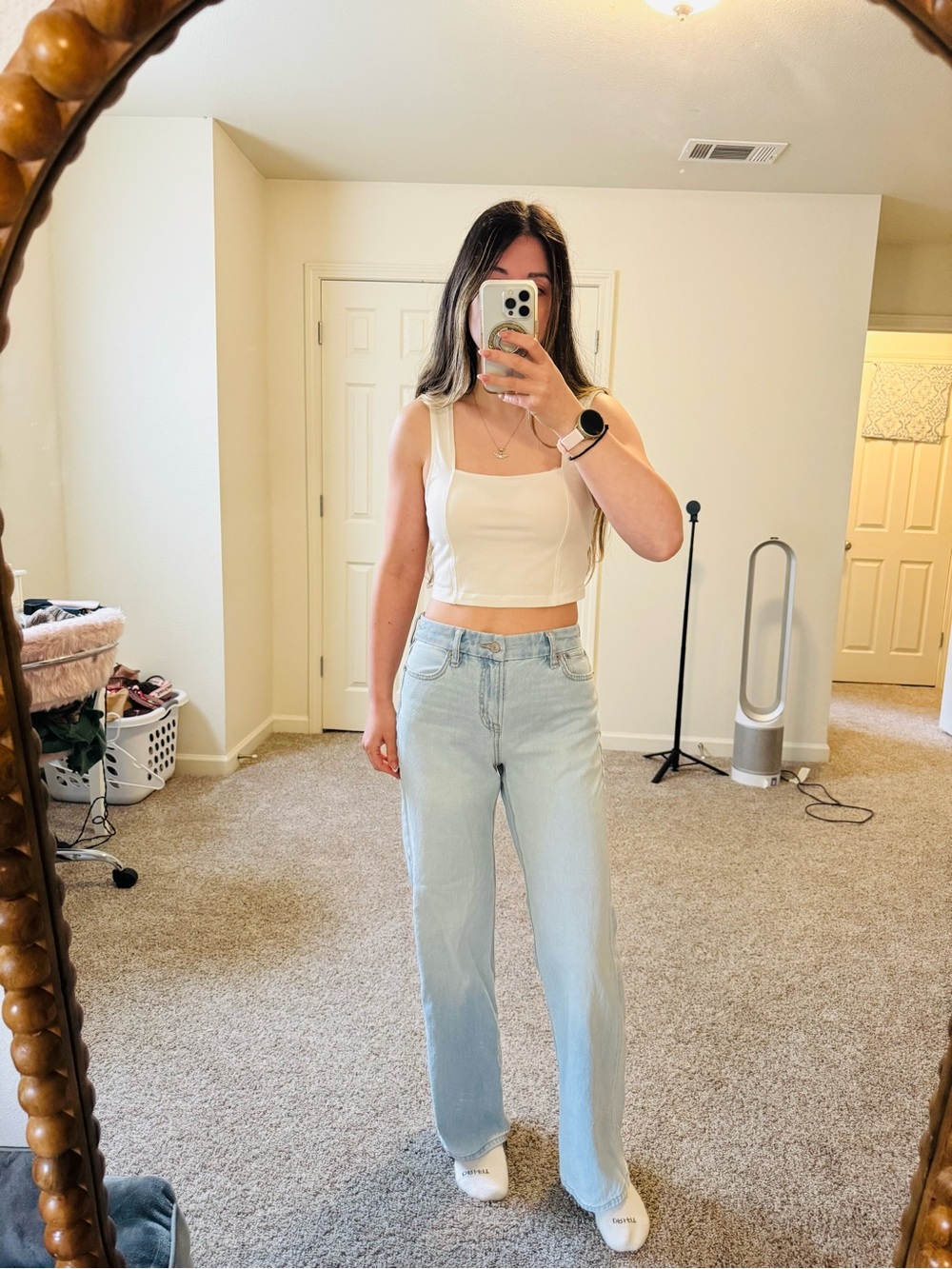 White Square Neck Corset Style Crop Top Size 8